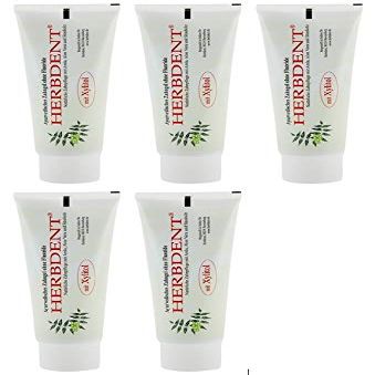 Herbdent Ayurvedic Tooth Gel with Xylitol, Fluoride-Free, 5 x 80 ml
