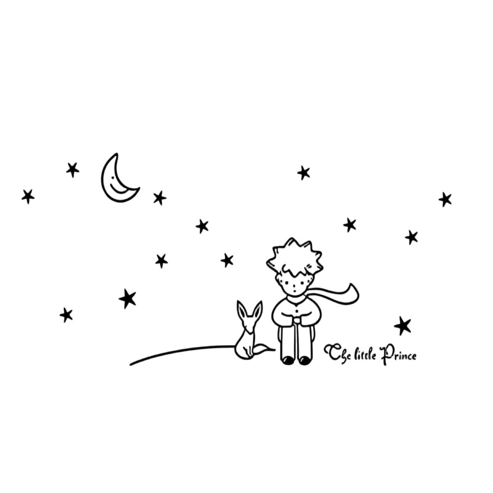 Molinter The Little Prince Wall Sticker, Black