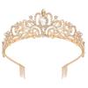 Didder Gold-Tone Crystal Tiara Crown Headband with Combs view 1