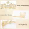 Didder Gold-Tone Crystal Tiara Crown Headband with Combs view 2