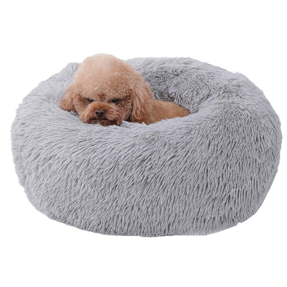 Monba Plush Doughnut Dog Bed