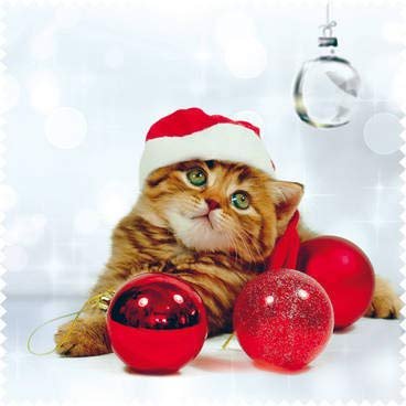 Cute Microfiber Cloth - Christmas Cat Design