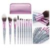Minkissy 10-Piece Makeup Brush Set with Crystals and Multifunctional Bag for Women view 4
