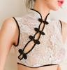 Cheongsam Babydoll Chemise Costume for Women with Floral Embroidery, Sexy Chinese Style, One Size, 8295-3 White view 4