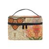 Butterfly Yellow Flower Makeup Bag Organizer view 1