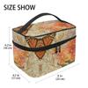 Butterfly Yellow Flower Makeup Bag Organizer view 2
