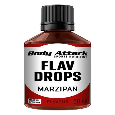 Body Attack Flav Drops, 2 x 50 mL, Marzipan, Sugar-Free Flavor Drops for Food, Calorie-Free, Vegan, Made in Germany