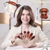 RC ROCHE 6-Piece Crocodile Hair Clips for Women, Duckbill, Small, Brown view 2