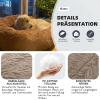 JRUI Dog Bed for Large Dogs, Removable and Washable, 3XL 100 cm, Round Plush, Extra Soft, for Stress and Anxiety Relief, Brown view 4