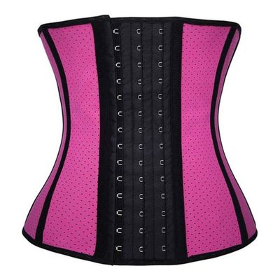 DISSA Women's Underbust Waist Trainer, Steel-Boned Rubber, Pink, Size 42