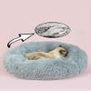 Snuggly Calming Cat Bed, Donut Cave, Plush Faux-Fur Cushion with Washable Cover, Non-Slip, Warm Winter Sleep Basket view 1
