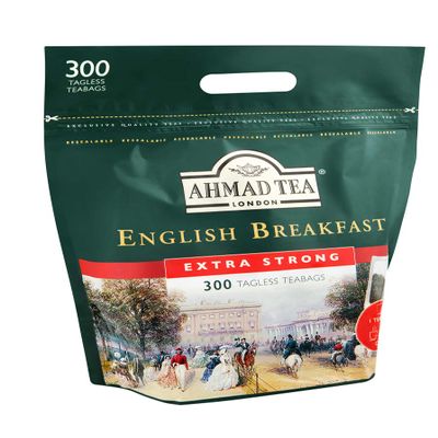 Ahmad Tea English Breakfast Black Tea – Assam & Ceylon – Bandless Teabags, 2 g Each, 300-Count Pack