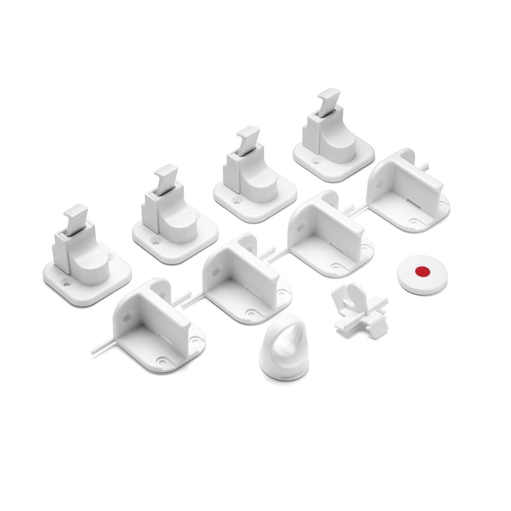 reer Magnetic Cabinet Locks, Child Safety Locks for Cabinets and Drawers, 4-Pack, White