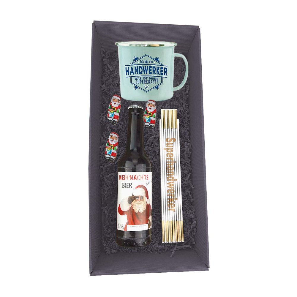 Christmas Beer Gift Box with Enamel Mug and Folding Ruler for Nico