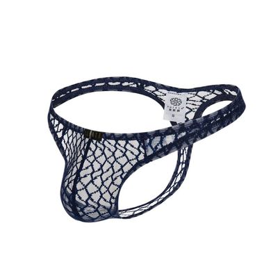 Canarea Men's Sexy Lace Low-Rise G-String Thong Underwear, Blue (M)