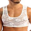 CHICTRY Men's Sissy Lace Bralette Crop Top, White, M view 1