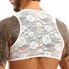 CHICTRY Men's Sissy Lace Bralette Crop Top, White, M view 2