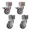 4-Piece 2-Inch Swivel Casters with U-Brackets, Quiet Rubber Wheels and Brakes view 1