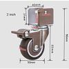 4-Piece 2-Inch Swivel Casters with U-Brackets, Quiet Rubber Wheels and Brakes view 3