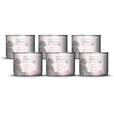MjAMjAM Premium Kitten Wet Food, Juicy Chicken with Salmon Oil, 6-Pack (6 x 200 g)