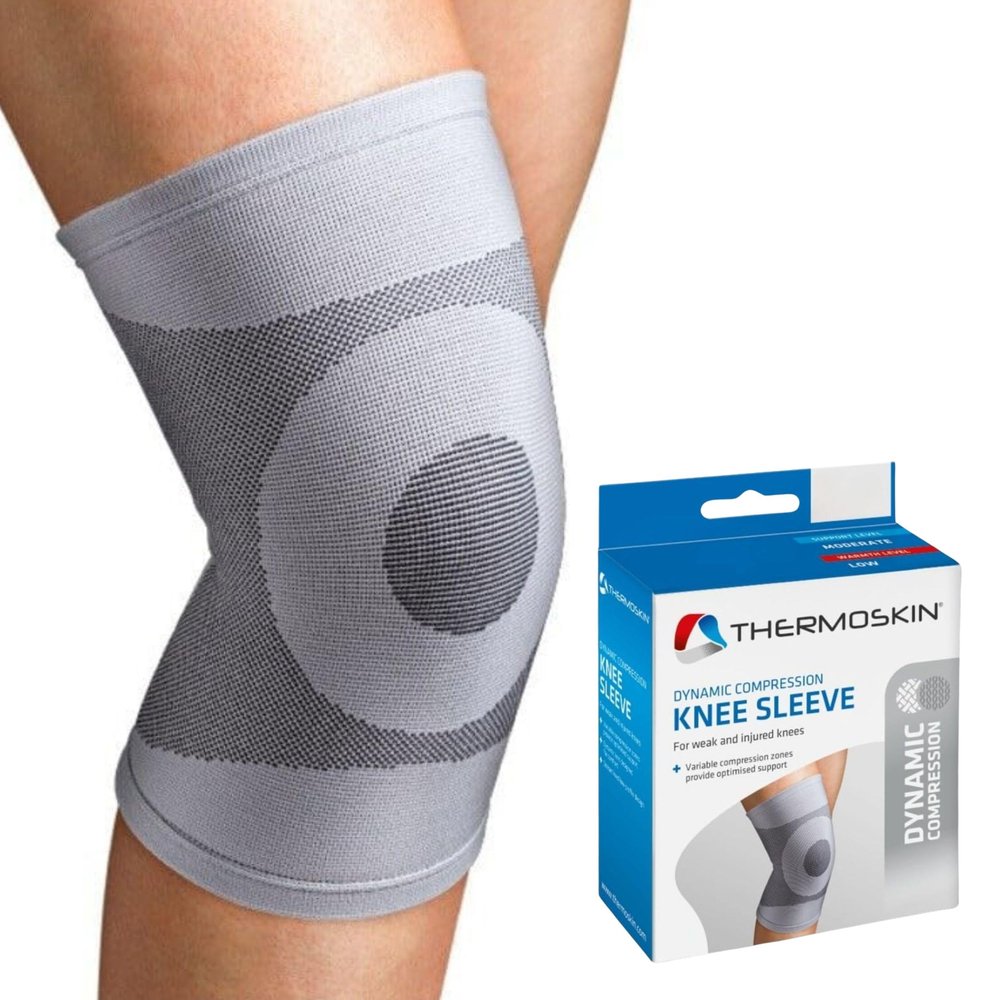 Thermoskin Dynamic Compression Breathable Knee Sleeves for Stiffness and Pain Relief, Men & Women, L/XL