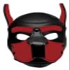 Spike Neoprene Puppy Hood - Red view 2