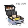 White Blue Butterfly Dandelion Makeup Bag with Zipper, Toiletry Organizer with Adjustable Dividers view 4