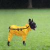 Geyecete Four-Legged Waterproof Dog Raincoat with Harness Opening, Yellow, XXXL view 4