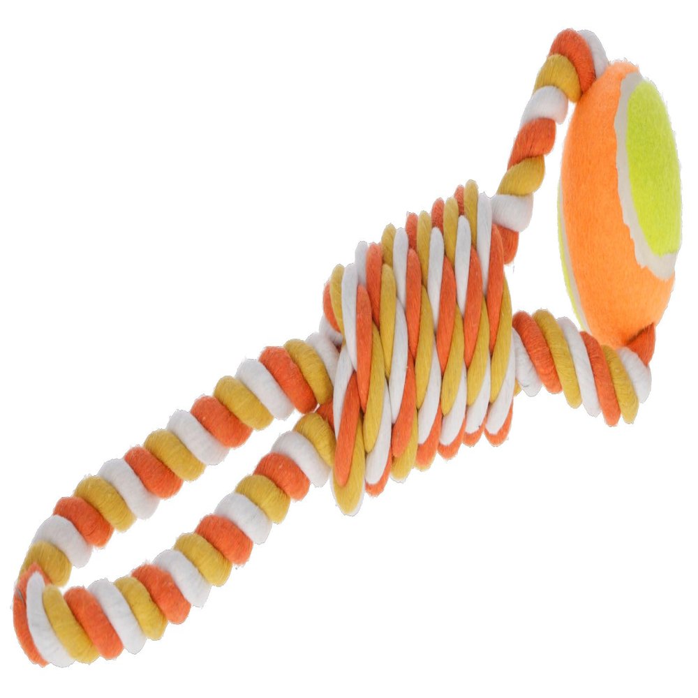 Kerbl Pet Ball on Rope, 37 cm, Orange Cotton