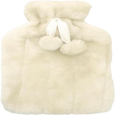 Garden Mile 2 L Natural Rubber Hot Water Bottle with Arran Knit Faux Fur Cover