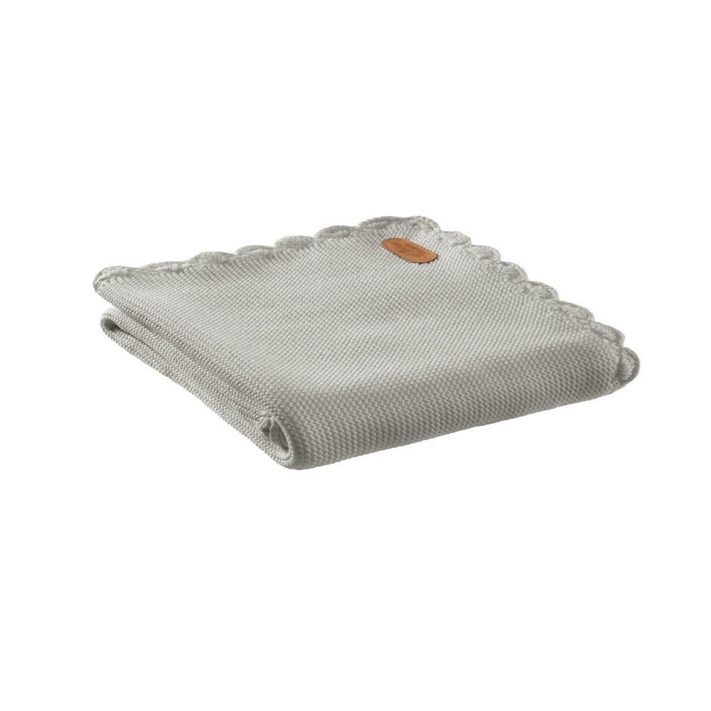 Organic Baby Cuddle Blanket, 100% Organic Cotton, GOTS Certified, Light Gray Mélange, 80 x 100 cm