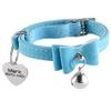 LYL Dog Collar with Custom Double Engraving, Stainless Steel (Cat, Blue) view 1
