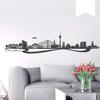 WANDKINGS Wall Decal – Düsseldorf Skyline – 220 x 51 cm – White view 1