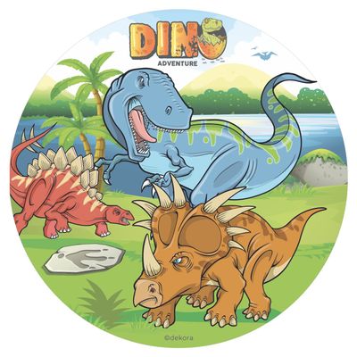 Dekora 145093 Dinosaur Cake Topper, Wafer Rice Paper, 20 cm