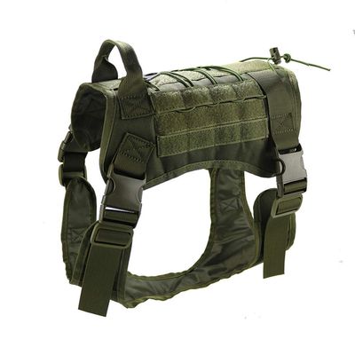 Enhome Tactical Dog Vest Harness, 1000D Heavy Duty Molle, Army Green