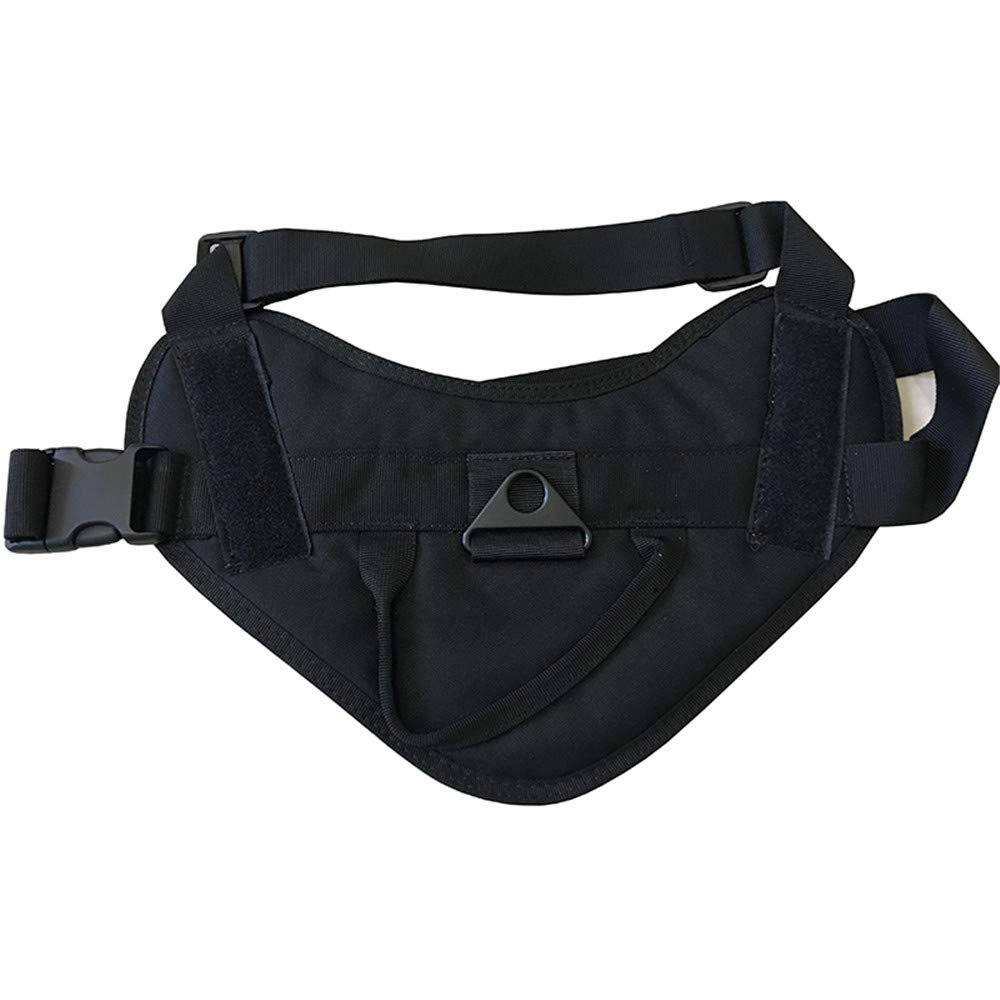 EnHome Service Dog Tactical Harness Vest, 1000D Heavy-Duty MOLLE, L, Black