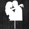 Cake Topper "Silhouette In Love," White Acrylic view 1