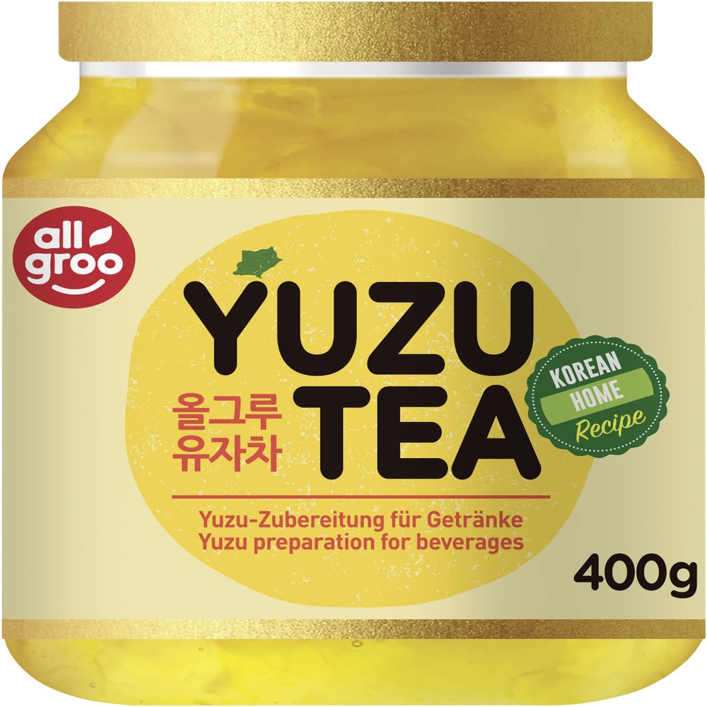 Allgroo Yuzu Tea Preparation for Tea or Spread, Vegan and Gluten-Free (1 x 400 g)