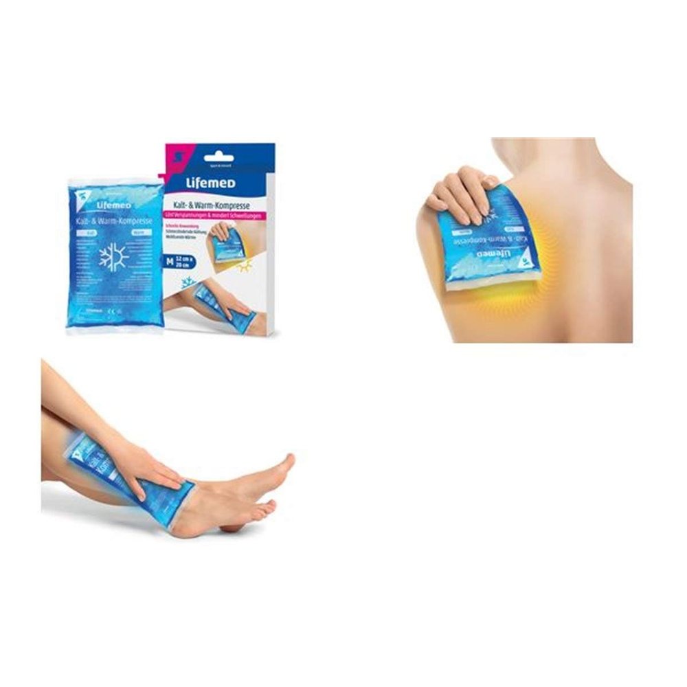 Lifemed Cold & Hot Compress, 20 x 12 cm, Blue, Size M, 1 Count