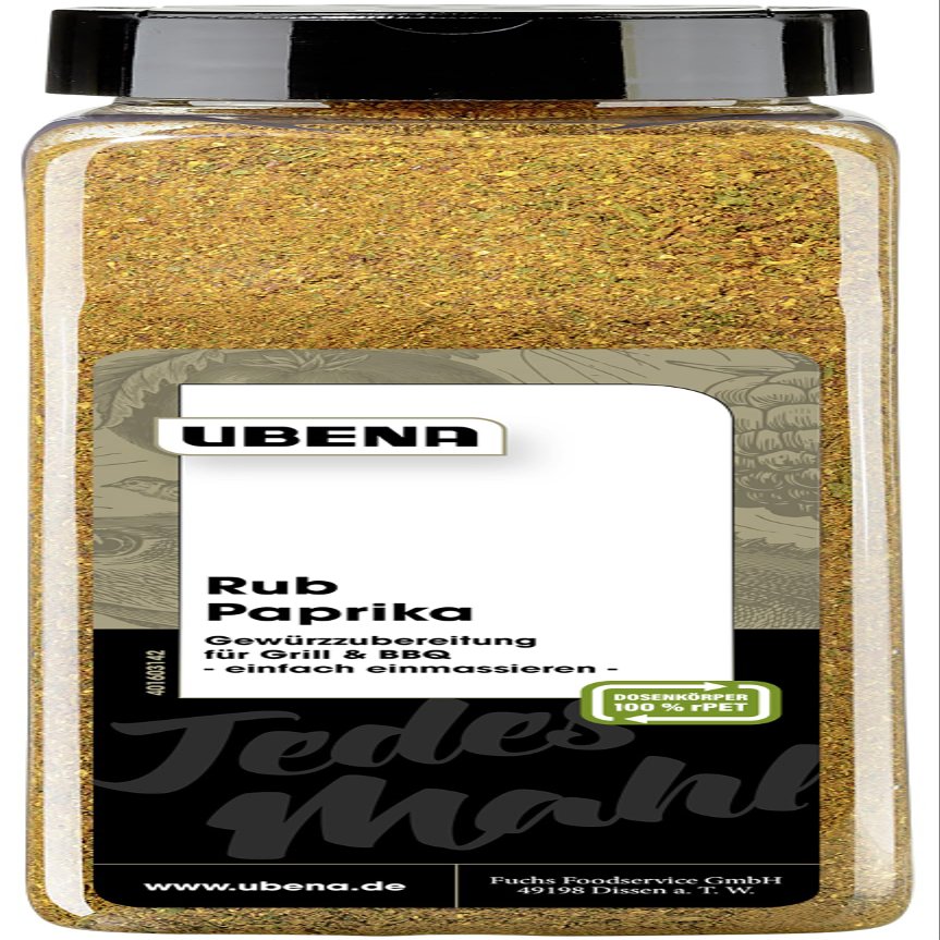 Ubena Foodservice Paprika Rub Seasoning Blend, 550 g Spice Shaker