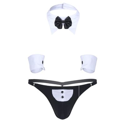 Inhzoy Men's Sexy Stripper Costume Set
