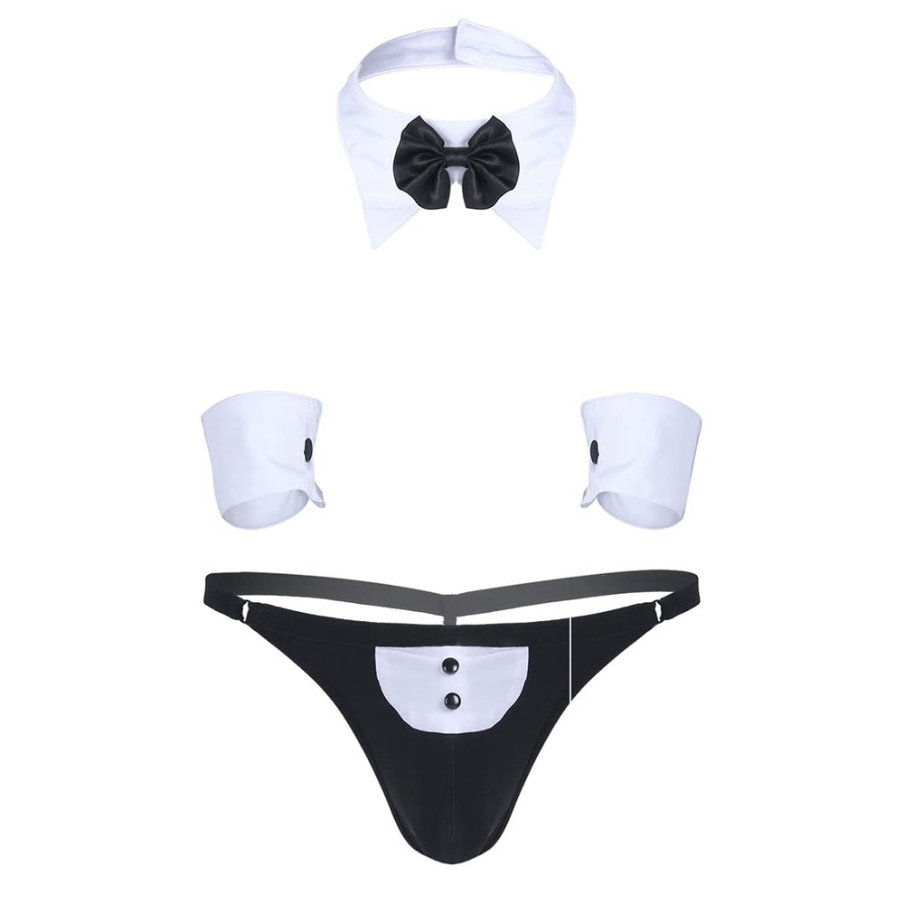 Inhzoy Men's Sexy Stripper Costume Set