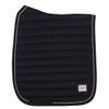QHP Glitz Saddle Pad, Square Quilting, Double Cord, Glitter Patch (Pony Dressage, Black) view 1