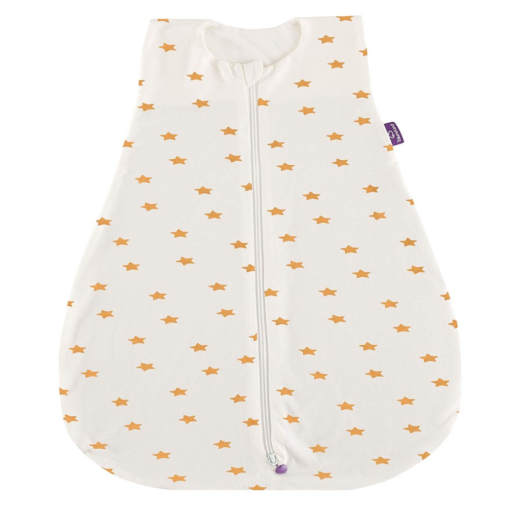 Träumeland S0300507 LIEBMICH Tencel Summer Sleep Sack, 110 cm, White with Yellow Stars