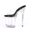 Pleaser FLAMINGO-801 Women's Black/Clear/Clear Platform Mule High Heels, EU 37 view 3