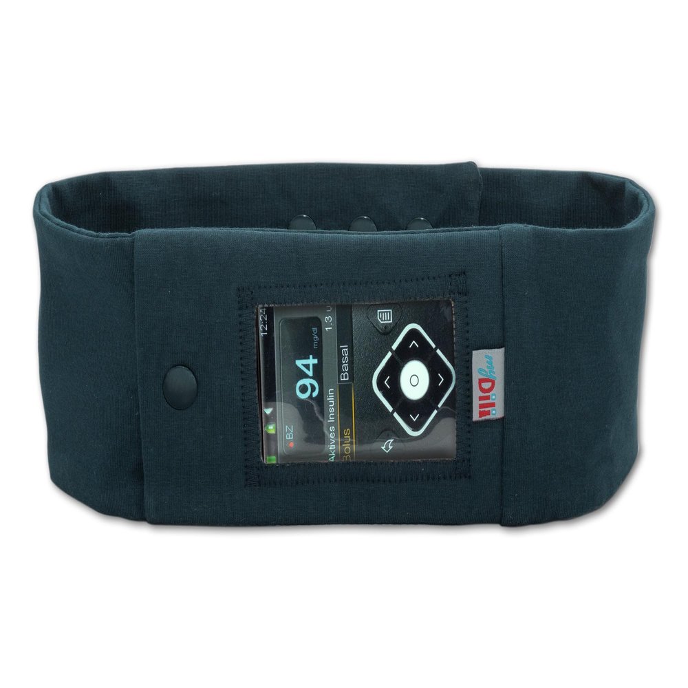 myDili Belly Band Pump Pouch for Insulin Pumps, One Size - Dark Blue