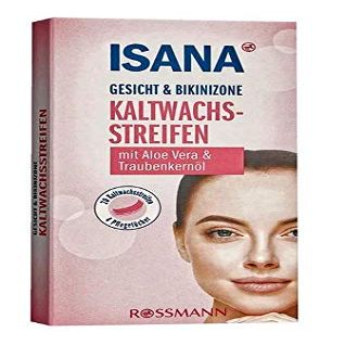 Cold Wax Strips for Face & Bikini Area – With Aloe Vera & Grape Seed Oil – 20 Strips + 4 Care Wipes