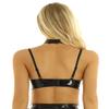 Women's Patent Leather-Look Push-Up Bra, Adjustable Straps, Halter Style, XL view 2