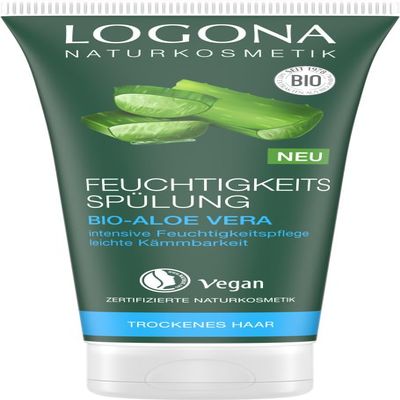 LOGONA Natural Moisturizing Conditioner with Organic Aloe Vera for Dry Hair, Vegan & Silicone-Free, 200 ml