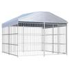 vidaXL Outdoor Dog Kennel with Roof 300 × 300 × 200 cm Gray view 1